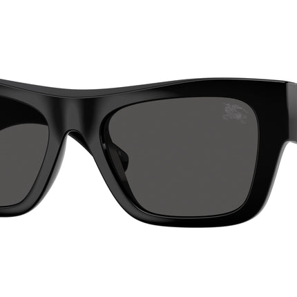 Burberry BE4490U Rectangle Sunglasses  300187-Black 53-140-18 - Color Map Black