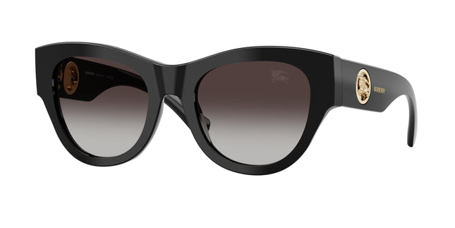 Burberry BE4491F Round Sunglasses  30018G-Black 52-140-20 - Color Map Black