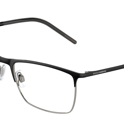 DOLCE & GABBANA DG1309 Rectangle Eyeglasses  1277-Matte Black/Gunmetal 57-145-18 - Color Map Black