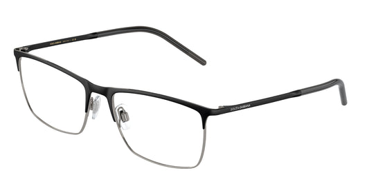 DOLCE & GABBANA DG1309 Rectangle Eyeglasses  1277-Matte Black/Gunmetal 57-145-18 - Color Map Black