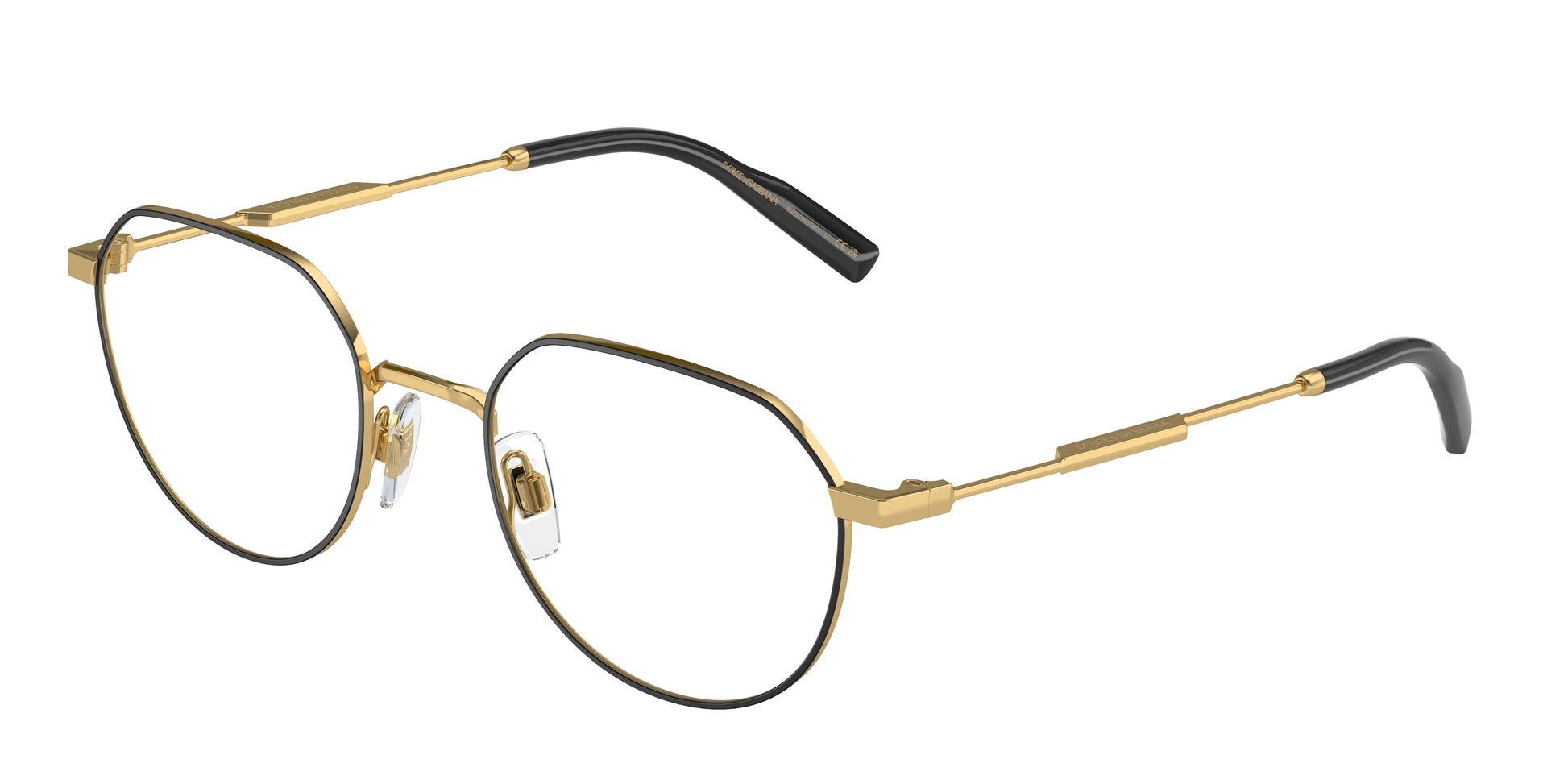 DOLCE & GABBANA DG1349 Phantos Eyeglasses  1311-Gold/Matte Black 52-145-21 - Color Map Gold