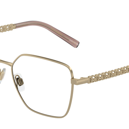 DOLCE & GABBANA DG1351 Square Eyeglasses  1365-Light Gold 54-140-15 - Color Map Gold