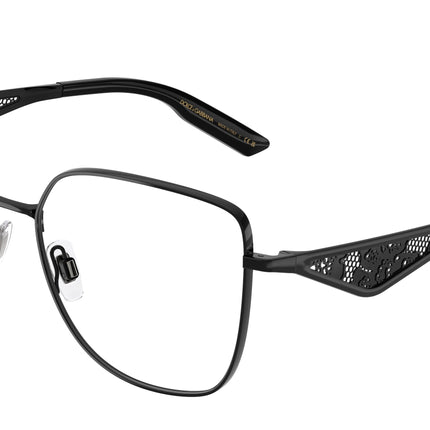 DOLCE & GABBANA DG1358 Square Eyeglasses  01-Black 56-145-16 - Color Map Black