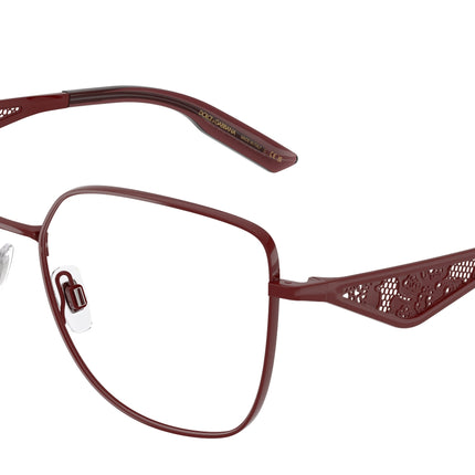 DOLCE & GABBANA DG1358 Square Eyeglasses  1319-Bordeaux 56-145-16 - Color Map Red