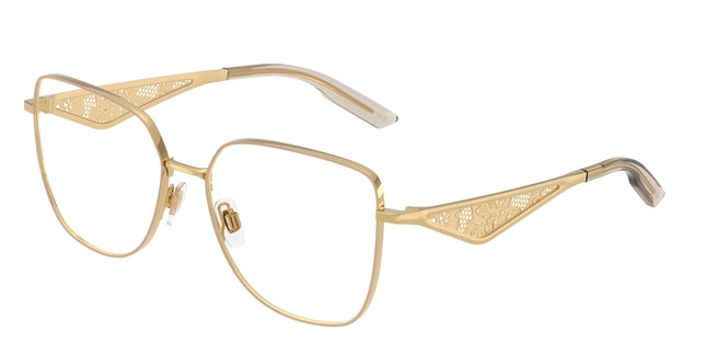 DOLCE & GABBANA DG1358 Square Eyeglasses  1366-Gold/Matte Beige 56-145-16 - Color Map Gold