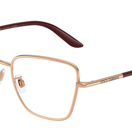 DOLCE & GABBANA DG1359 Cat Eye Eyeglasses  1298-Rose Gold 57-145-17 - Color Map Gold