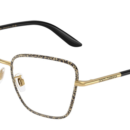 DOLCE & GABBANA DG1359 Cat Eye Eyeglasses  1364-Gold/Leo 57-145-17 - Color Map Gold