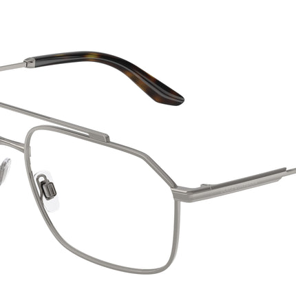 DOLCE & GABBANA DG1364 Pilot Eyeglasses  04-Gunmetal 58-145-15 - Color Map Grey