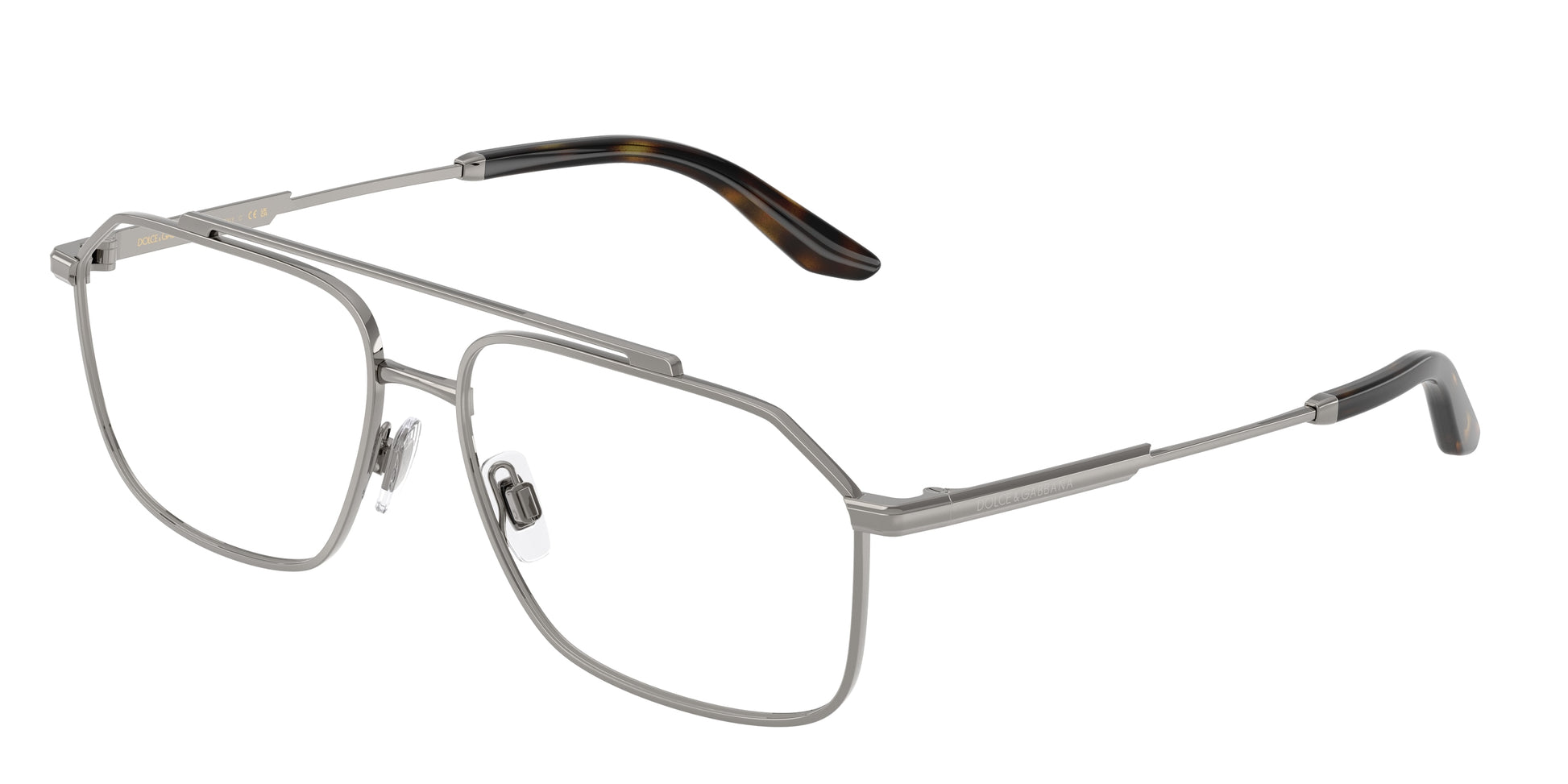 DOLCE & GABBANA DG1364 Pilot Eyeglasses  04-Gunmetal 58-145-15 - Color Map Grey