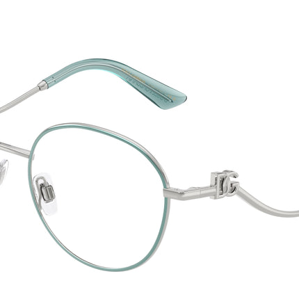 DOLCE & GABBANA DG1365 Round Eyeglasses  1325-Silver/Azure 53-145-18 - Color Map Silver