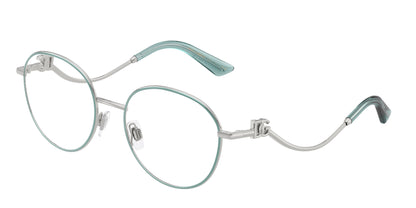 DOLCE & GABBANA DG1365 Round Eyeglasses  1325-Silver/Azure 53-145-18 - Color Map Silver