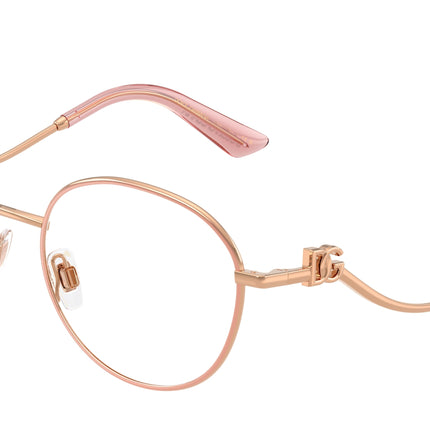 DOLCE & GABBANA DG1365 Round Eyeglasses  1369-Rose 53-145-18 - Color Map Pink