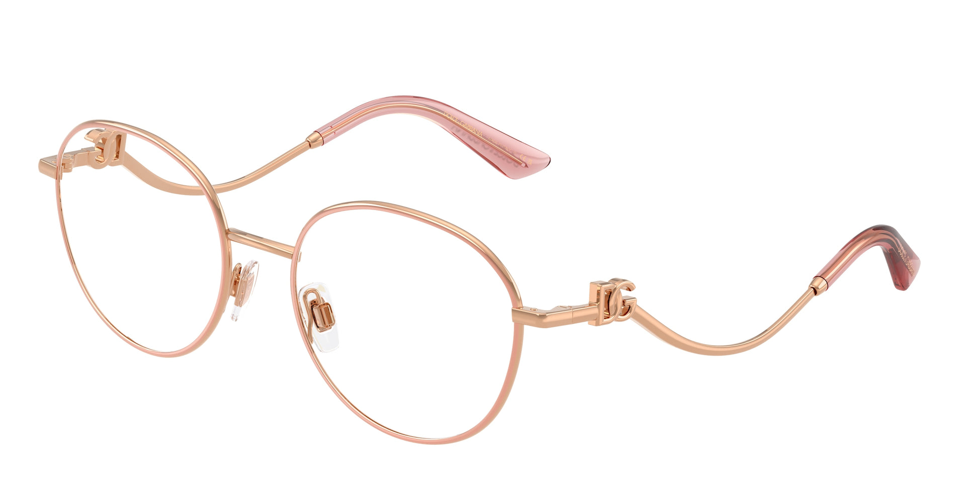DOLCE & GABBANA DG1365 Round Eyeglasses  1369-Rose 53-145-18 - Color Map Pink