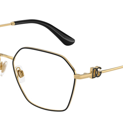 DOLCE & GABBANA DG1366 Phantos Eyeglasses  1334-Gold/Black 58-140-15 - Color Map Black