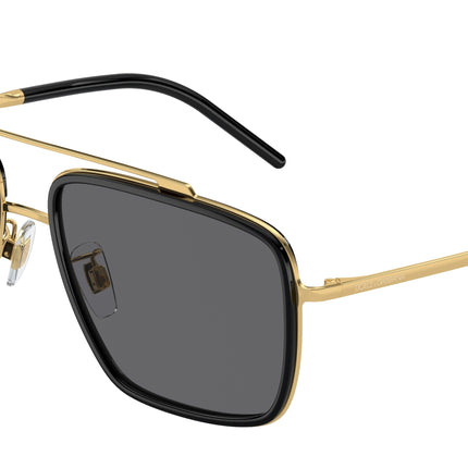 DOLCE & GABBANA DG2220 Square Sunglasses  02/81-Gold/Black 57-140-17 - Color Map Black