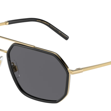DOLCE & GABBANA DG2285 Pilot Sunglasses  02/81-Gold/Black 60-145-15 - Color Map Black