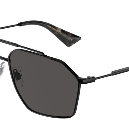 DOLCE & GABBANA DG2303 Pilot Sunglasses  01/87-Black 61-145-12 - Color Map Black