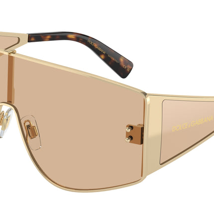 DOLCE & GABBANA DG2305 Rectangle Sunglasses  13655A-Light Gold 44-145-144 - Color Map Gold