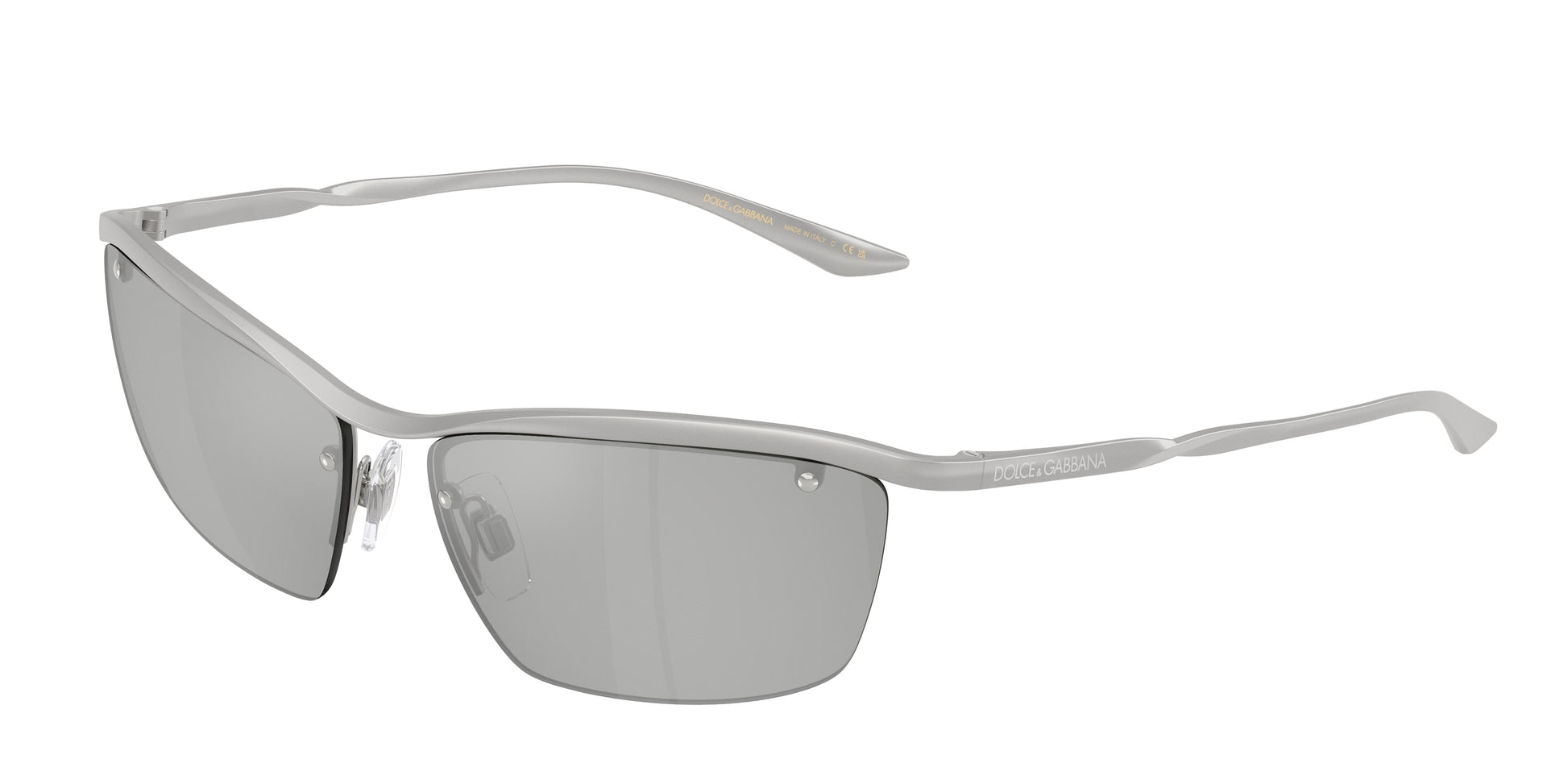 DOLCE & GABBANA DG2307 Rectangle Sunglasses  13648V-Matte Silver 61-140-14 - Color Map Silver