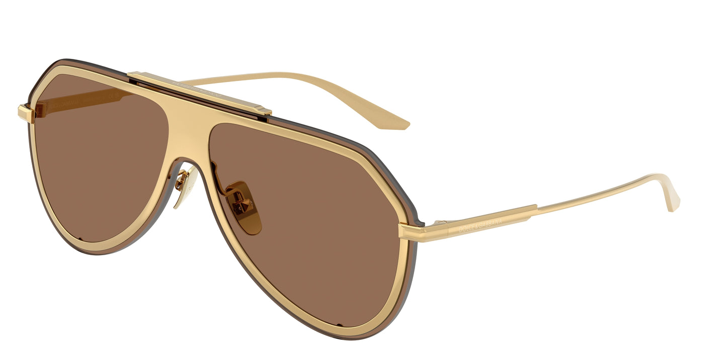 DOLCE & GABBANA DG2309 Pilot Sunglasses  02/73-Gold 0-145-143 - Color Map Gold