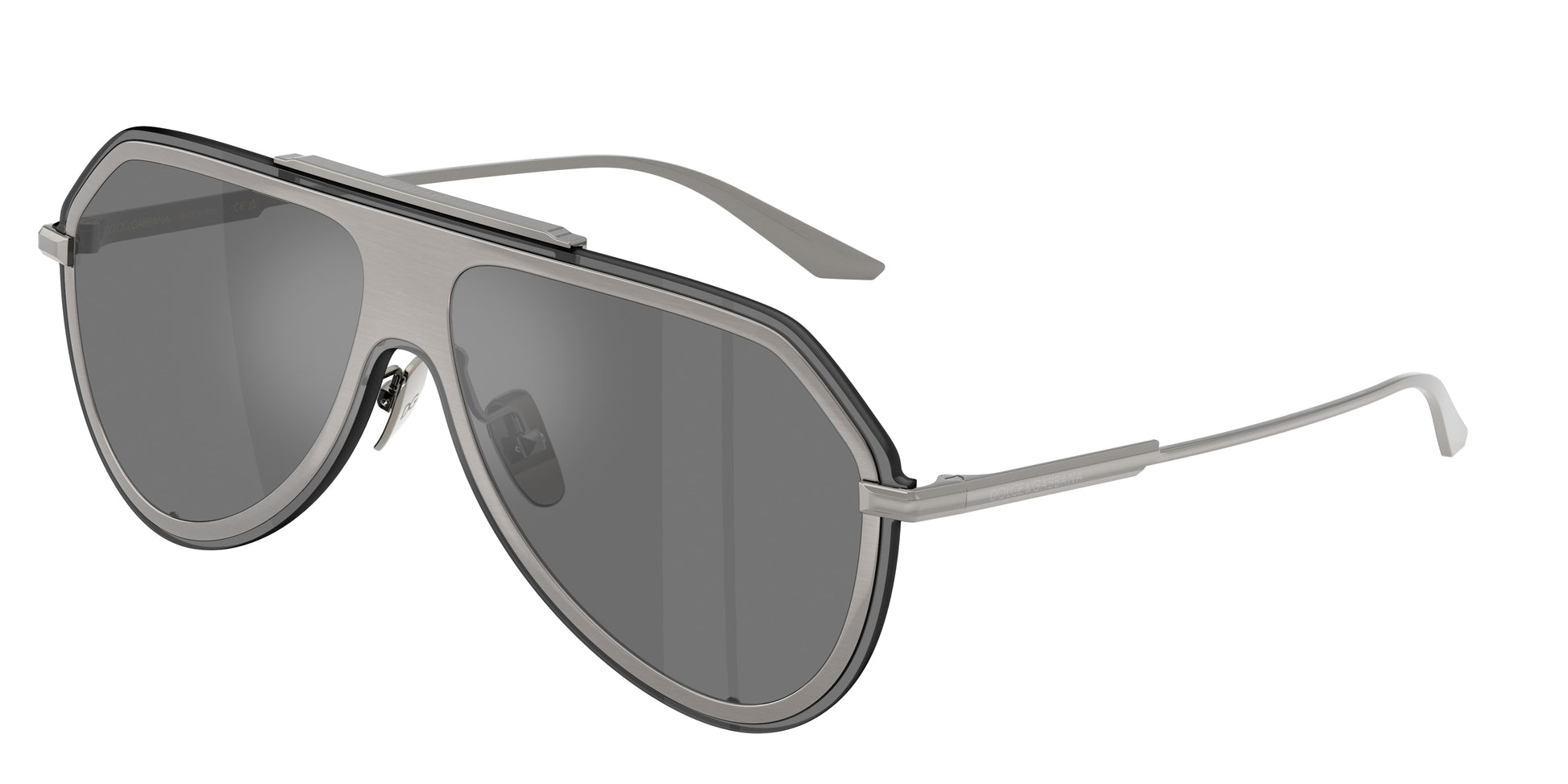 DOLCE & GABBANA DG2309 Pilot Sunglasses  11086G-Brushed Gunmetal 0-145-143 - Color Map Grey