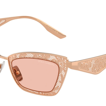 DOLCE & GABBANA DG2311 Cat Eye Sunglasses  129884-Rose Gold 51-145-20 - Color Map Gold