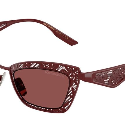 DOLCE & GABBANA DG2311 Cat Eye Sunglasses  131975-Bordeaux 51-145-20 - Color Map Red