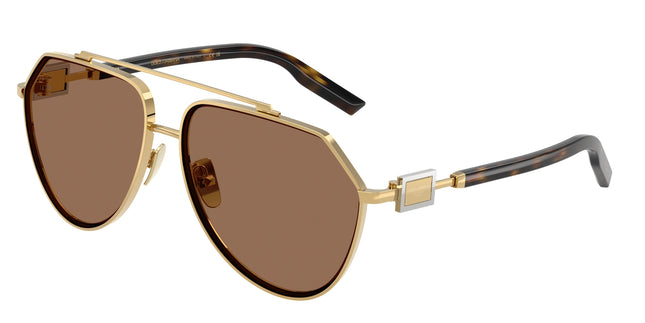 DOLCE & GABBANA DG2315 Pilot Sunglasses  02/73-Gold 62-145-14 - Color Map Gold