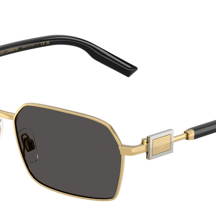 DOLCE & GABBANA DG2316 Rectangle Sunglasses  02/87-Gold 56-145-16 - Color Map Gold