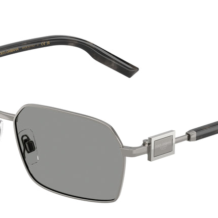 DOLCE & GABBANA DG2316 Rectangle Sunglasses  04/1-Gunmetal 56-145-16 - Color Map Grey