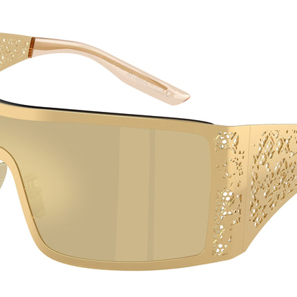 DOLCE & GABBANA DG2317 Rectangle Sunglasses  02/7I-Gold 38-130-138 - Color Map Gold
