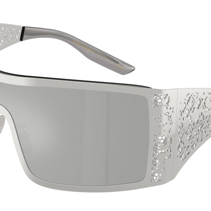 DOLCE & GABBANA DG2317 Rectangle Sunglasses  05/8V-Silver 38-130-138 - Color Map Silver