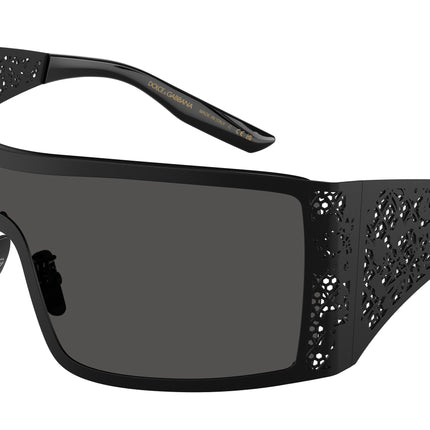 DOLCE & GABBANA DG2317 Rectangle Sunglasses  110687-Matte Black 38-130-138 - Color Map Black