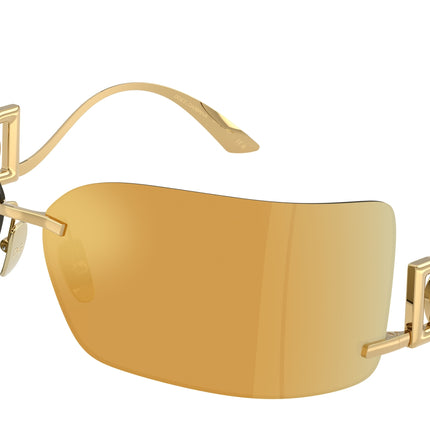 DOLCE & GABBANA DG2319 Rectangle Sunglasses  02/5A-Gold 76-110-13 - Color Map Gold