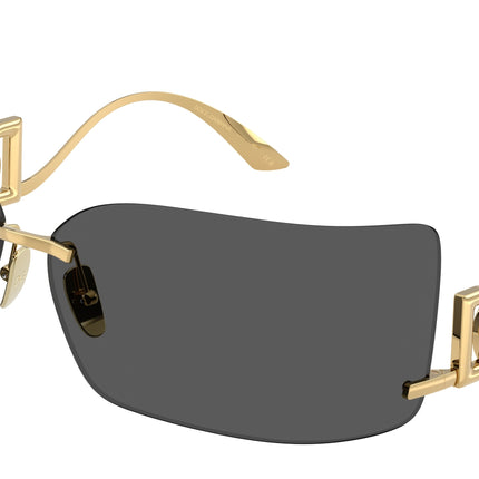 DOLCE & GABBANA DG2319 Rectangle Sunglasses  02/87-Gold 76-110-13 - Color Map Gold