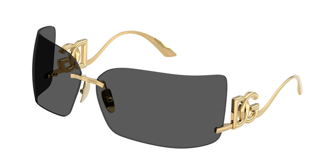 DOLCE & GABBANA DG2319 Rectangle Sunglasses  02/87-Gold 76-110-13 - Color Map Gold