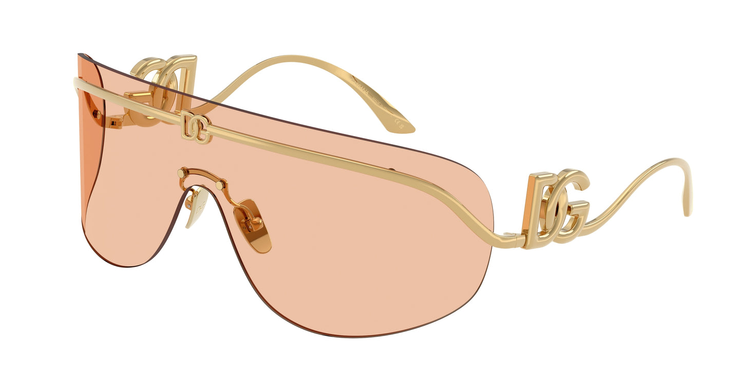 DOLCE & GABBANA DG2320 Pillow Sunglasses  02/73-Gold 0-115-140 - Color Map Gold