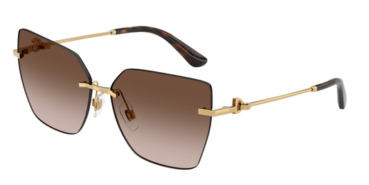 DOLCE & GABBANA DG2321 Cat Eye Sunglasses  02/13-Gold 62-140-14 - Color Map Gold
