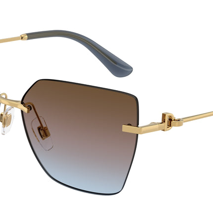 DOLCE & GABBANA DG2321 Cat Eye Sunglasses  02/48-Gold 62-140-14 - Color Map Gold