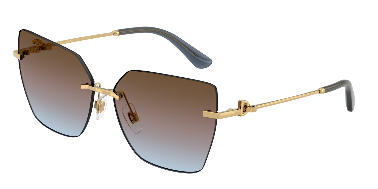 DOLCE & GABBANA DG2321 Cat Eye Sunglasses  02/48-Gold 62-140-14 - Color Map Gold