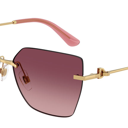 DOLCE & GABBANA DG2321 Cat Eye Sunglasses  02/8D-Gold 62-140-14 - Color Map Gold