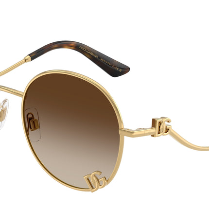 DOLCE & GABBANA DG2324 Round Sunglasses  02/13-Gold 56-145-18 - Color Map Gold