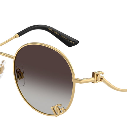 DOLCE & GABBANA DG2324 Round Sunglasses  02/8G-Gold 56-145-18 - Color Map Gold