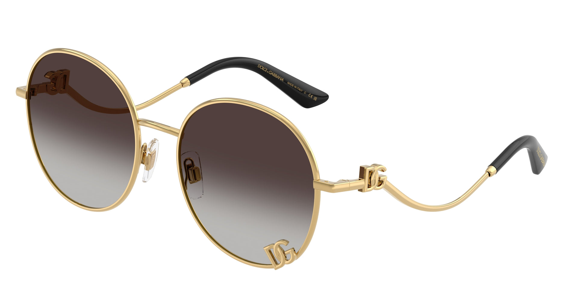 DOLCE & GABBANA DG2324 Round Sunglasses  02/8G-Gold 56-145-18 - Color Map Gold