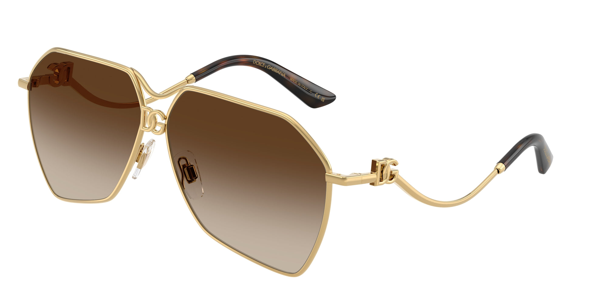 DOLCE & GABBANA DG2326 Pilot Sunglasses  02/13-Gold 62-145-10 - Color Map Gold