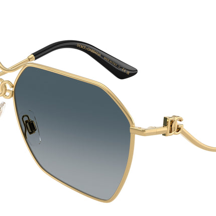 DOLCE & GABBANA DG2326 Pilot Sunglasses  02/79-Gold 62-145-10 - Color Map Gold