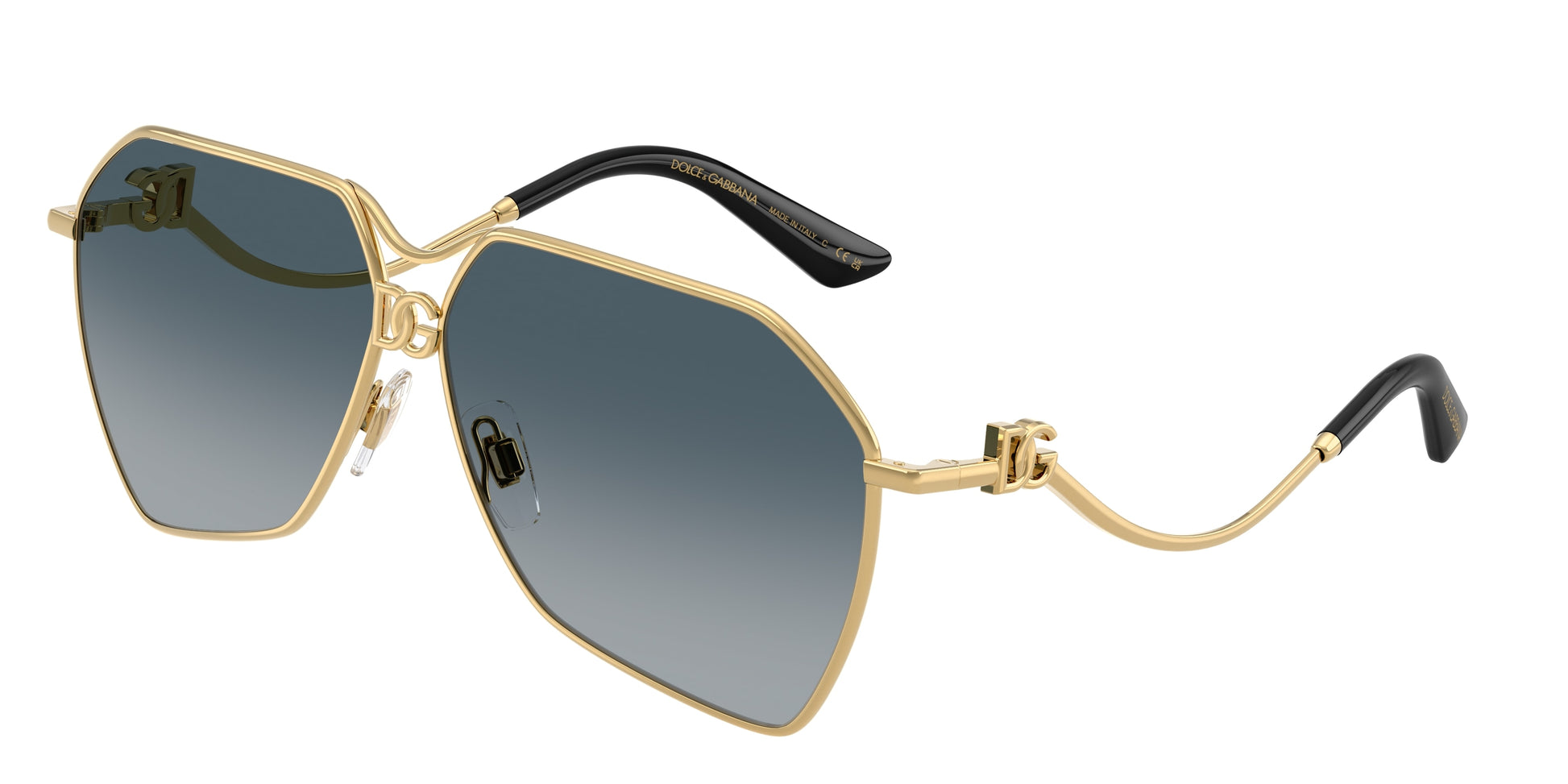 DOLCE & GABBANA DG2326 Pilot Sunglasses  02/79-Gold 62-145-10 - Color Map Gold