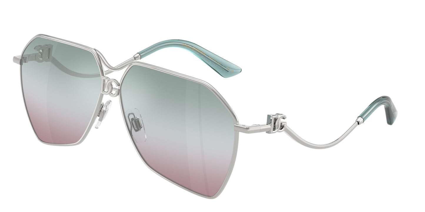 DOLCE & GABBANA DG2326 Pilot Sunglasses  05/EL-Silver 62-145-10 - Color Map Silver