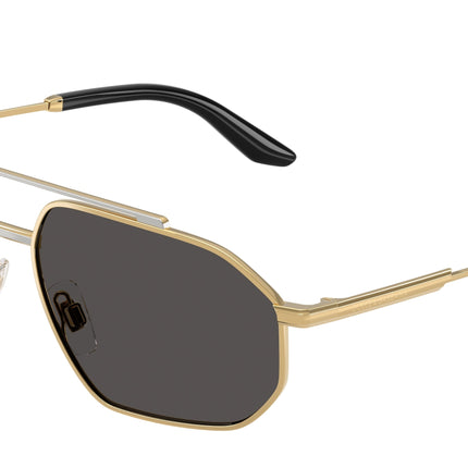 DOLCE & GABBANA DG2328 Pilot Sunglasses  131387-Gold/Silver 59-145-15 - Color Map Gold