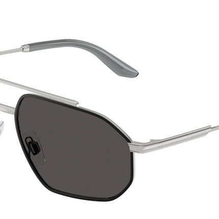 DOLCE & GABBANA DG2328 Pilot Sunglasses  132487-Silver/Matte Black 59-145-15 - Color Map Silver